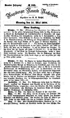 Augsburger neueste Nachrichten Sonntag 15. Mai 1870