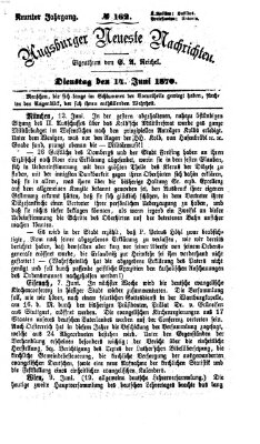 Augsburger neueste Nachrichten Dienstag 14. Juni 1870