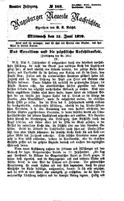 Augsburger neueste Nachrichten Mittwoch 15. Juni 1870