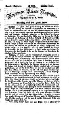 Augsburger neueste Nachrichten Montag 20. Juni 1870