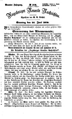 Augsburger neueste Nachrichten Sonntag 26. Juni 1870