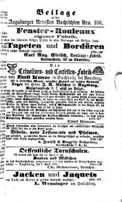 Augsburger neueste Nachrichten Sonntag 10. April 1870