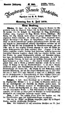 Augsburger neueste Nachrichten Sonntag 3. Juli 1870