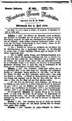 Augsburger neueste Nachrichten Mittwoch 6. Juli 1870