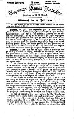 Augsburger neueste Nachrichten Mittwoch 13. Juli 1870