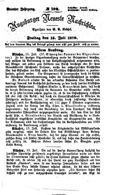 Augsburger neueste Nachrichten Freitag 15. Juli 1870