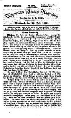 Augsburger neueste Nachrichten Mittwoch 20. Juli 1870