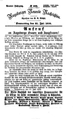 Augsburger neueste Nachrichten Donnerstag 21. Juli 1870