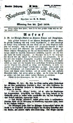 Augsburger neueste Nachrichten Montag 25. Juli 1870