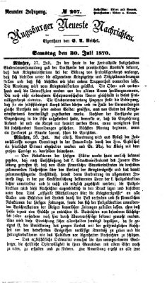 Augsburger neueste Nachrichten Samstag 30. Juli 1870