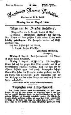 Augsburger neueste Nachrichten Montag 8. August 1870