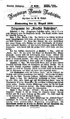 Augsburger neueste Nachrichten Donnerstag 11. August 1870