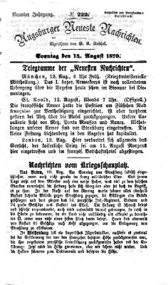 Augsburger neueste Nachrichten Sonntag 14. August 1870