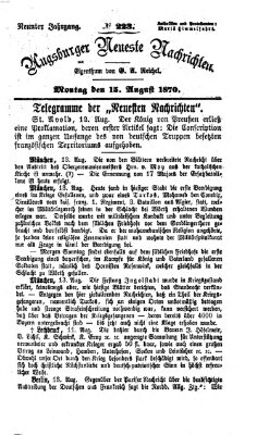 Augsburger neueste Nachrichten Montag 15. August 1870