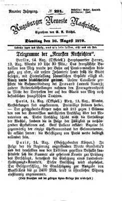 Augsburger neueste Nachrichten Dienstag 16. August 1870