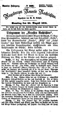 Augsburger neueste Nachrichten Samstag 20. August 1870