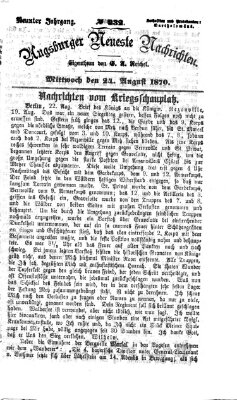 Augsburger neueste Nachrichten Mittwoch 24. August 1870