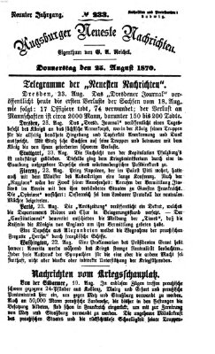 Augsburger neueste Nachrichten Donnerstag 25. August 1870