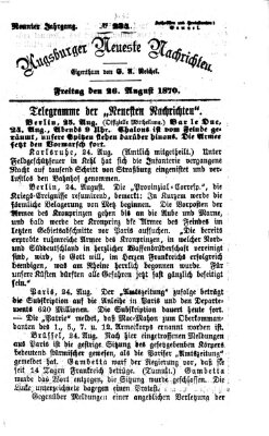 Augsburger neueste Nachrichten Freitag 26. August 1870