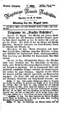 Augsburger neueste Nachrichten Dienstag 30. August 1870