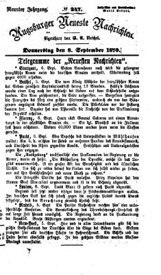 Augsburger neueste Nachrichten Donnerstag 8. September 1870