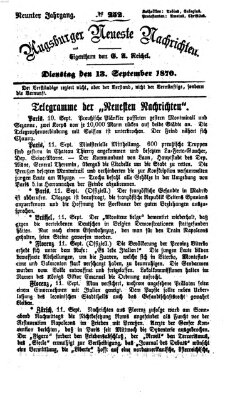 Augsburger neueste Nachrichten Dienstag 13. September 1870