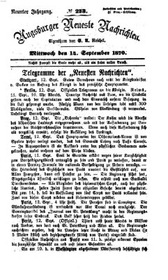 Augsburger neueste Nachrichten Mittwoch 14. September 1870