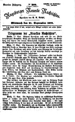 Augsburger neueste Nachrichten Mittwoch 21. September 1870