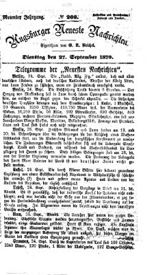 Augsburger neueste Nachrichten Dienstag 27. September 1870