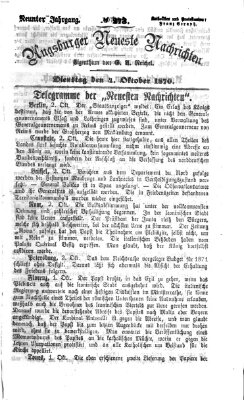 Augsburger neueste Nachrichten Dienstag 4. Oktober 1870