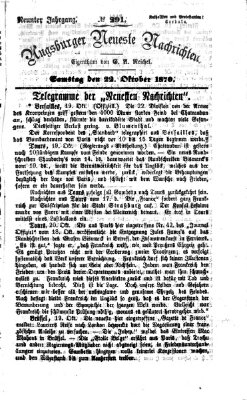 Augsburger neueste Nachrichten Samstag 22. Oktober 1870