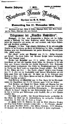 Augsburger neueste Nachrichten Donnerstag 17. November 1870