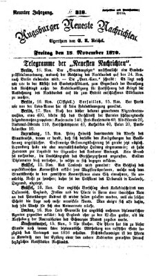 Augsburger neueste Nachrichten Freitag 18. November 1870