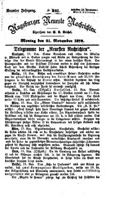 Augsburger neueste Nachrichten Montag 21. November 1870