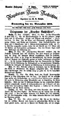 Augsburger neueste Nachrichten Donnerstag 24. November 1870