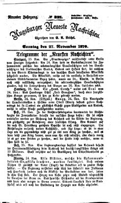 Augsburger neueste Nachrichten Sonntag 27. November 1870