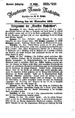 Augsburger neueste Nachrichten Montag 28. November 1870