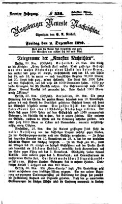 Augsburger neueste Nachrichten Freitag 2. Dezember 1870