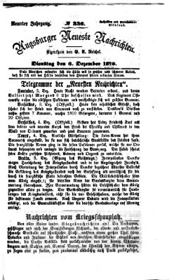 Augsburger neueste Nachrichten Dienstag 6. Dezember 1870