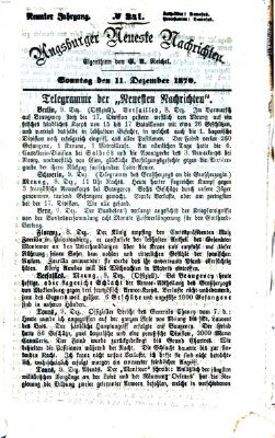 Augsburger neueste Nachrichten Sonntag 11. Dezember 1870