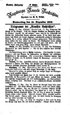 Augsburger neueste Nachrichten Donnerstag 15. Dezember 1870