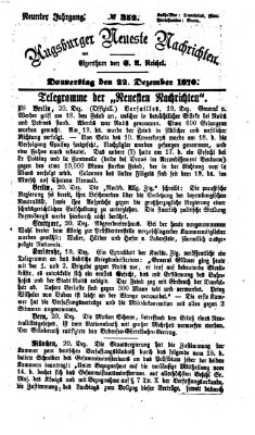 Augsburger neueste Nachrichten Donnerstag 22. Dezember 1870