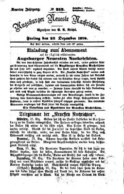 Augsburger neueste Nachrichten Freitag 23. Dezember 1870