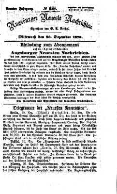 Augsburger neueste Nachrichten Mittwoch 28. Dezember 1870