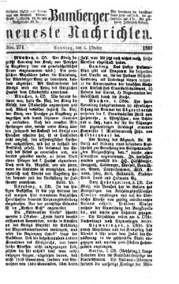 Bamberger neueste Nachrichten Sonntag 6. Oktober 1867