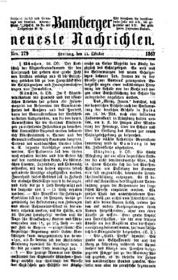 Bamberger neueste Nachrichten Freitag 11. Oktober 1867