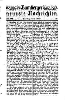 Bamberger neueste Nachrichten Samstag 12. Oktober 1867