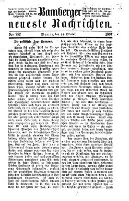 Bamberger neueste Nachrichten Montag 14. Oktober 1867