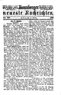 Bamberger neueste Nachrichten Freitag 18. Oktober 1867