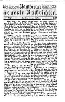 Bamberger neueste Nachrichten Samstag 19. Oktober 1867